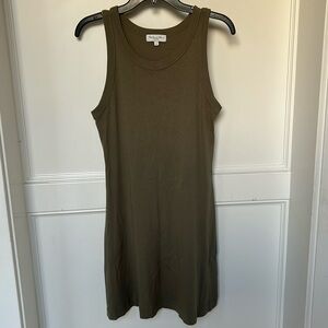 MICHAEL STARS ELIZA DRESS small EUC COTTON A-LINE MINI Shift DOLMA Army Green